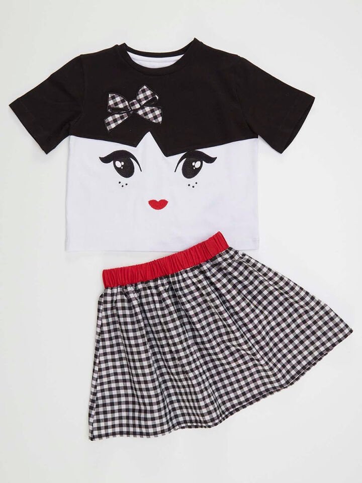 Tiffany Kız Çocuk T-shirt Etek Takım