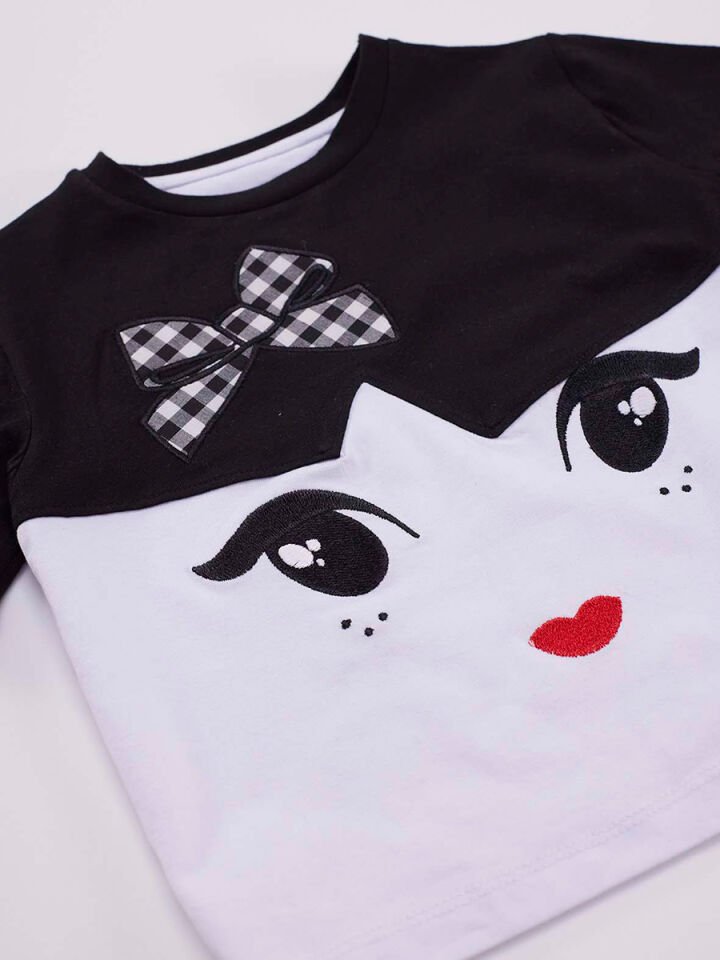 Tiffany Kız Çocuk T-shirt Etek Takım 2 Y - Siyah, beyaz