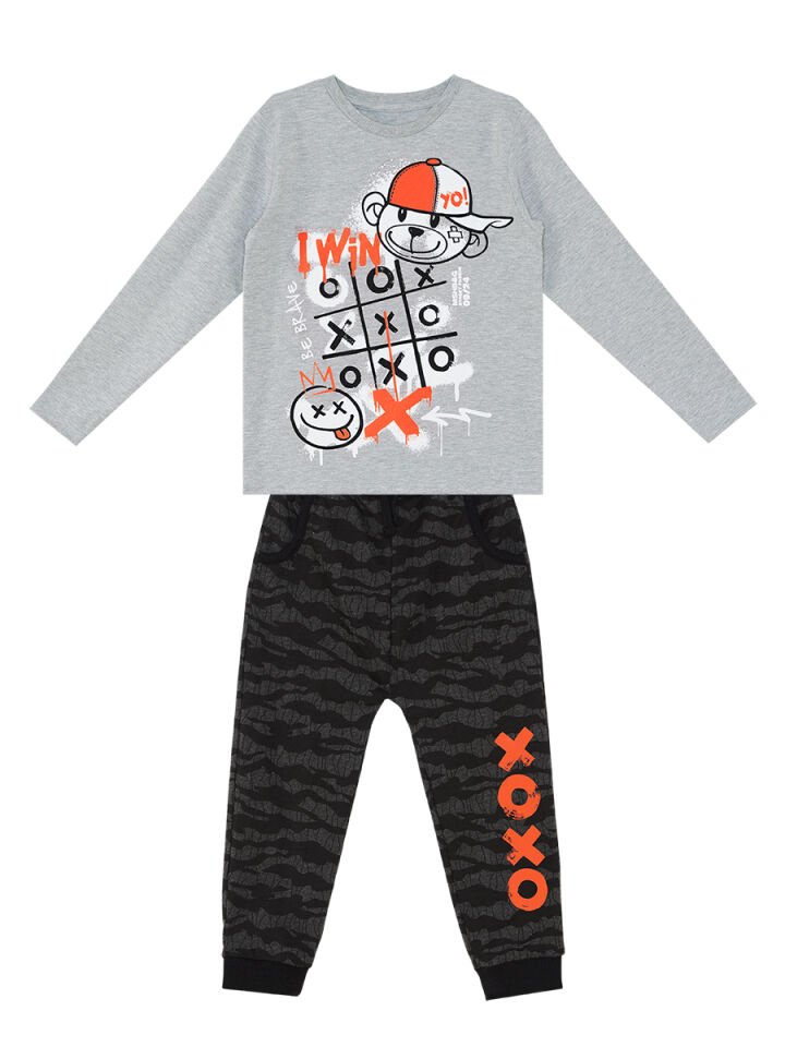 I Win Erkek Çocuk T-shirt Pantolon Takım 10 Y - Siyah