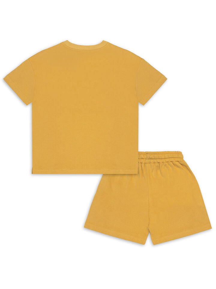 Oversize Hardal Unisex T-shirt Şort Takım 6Y - Hardal