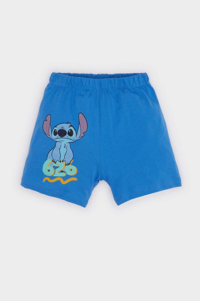 Erkek Bebek Disney Lilo & Stitch 2'li Takım Kısa Kollu Tişört Beli Lastikli Şort