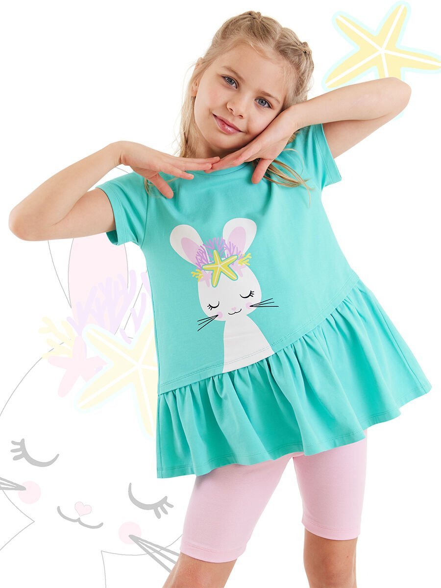 Deniz Tavşanı Kız Çocuk T-shirt Tayt Takım