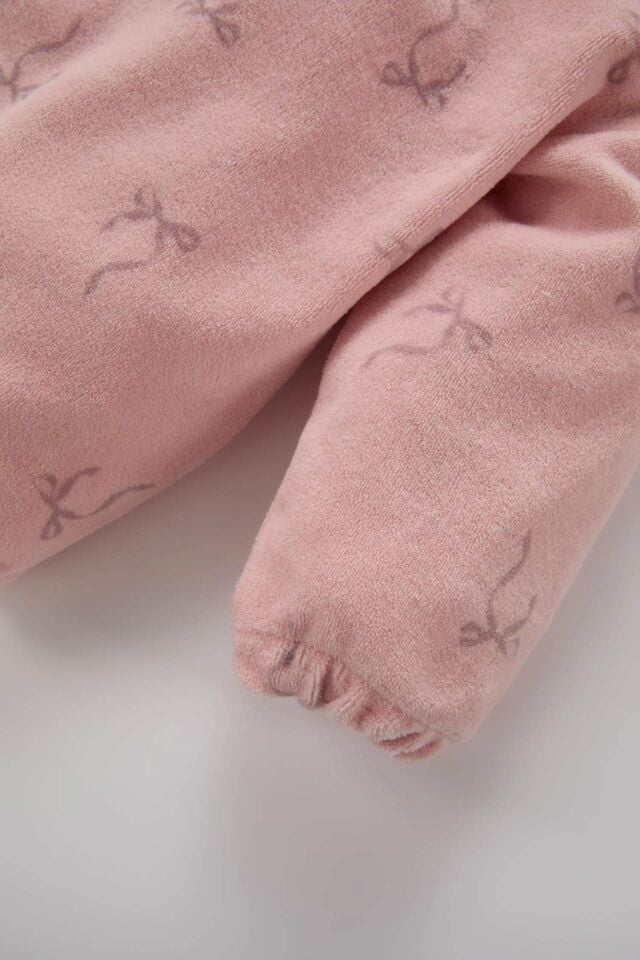 Kız Bebek 2'li Takım Bisiklet Yaka Desenli Sweatshirt Beli Lastikli Alt