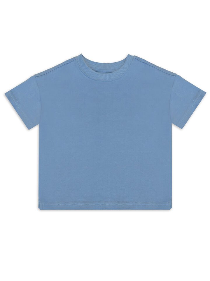 Oversize Mavi Unisex T-shirt Şort Takım 2Y - Mavi