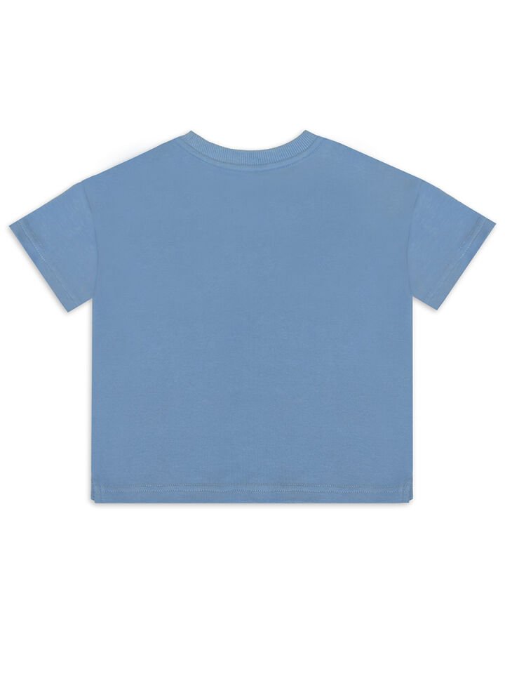 Oversize Mavi Unisex T-shirt Şort Takım 2Y - Mavi