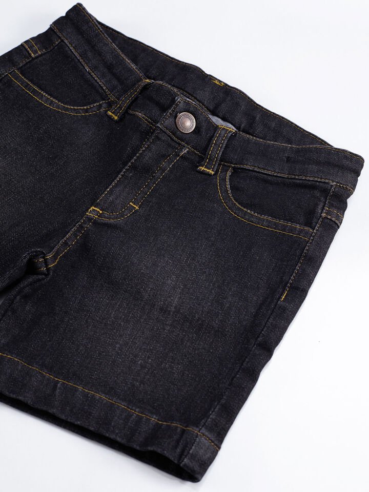 Canavar Araba Erkek Çocuk T-shirt Denim Şort Takım 3 Y - Siyah Beyaz