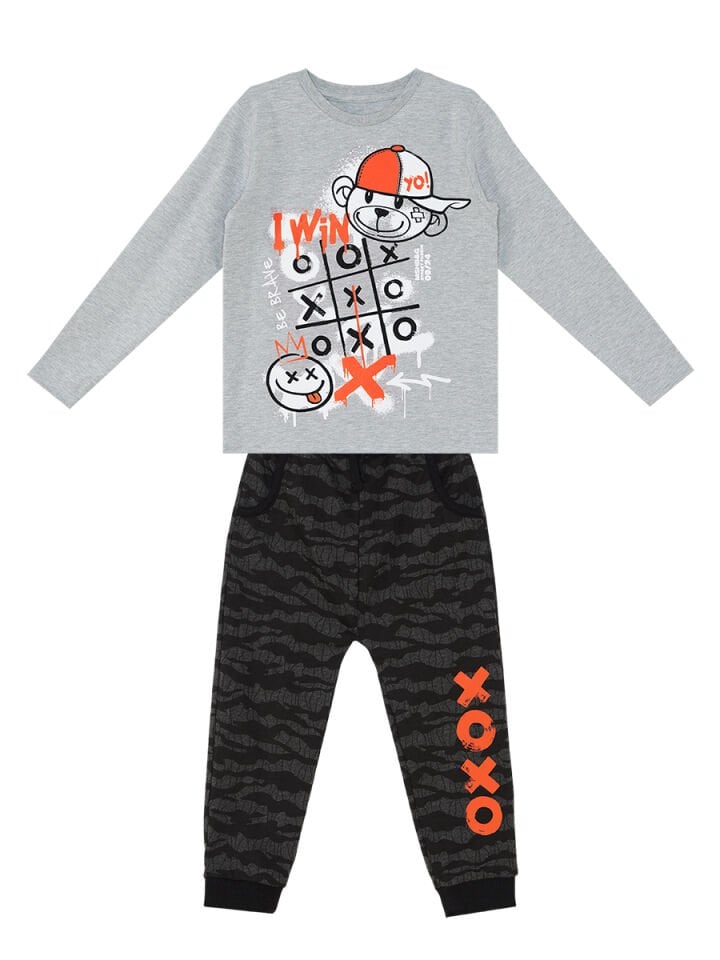 I Win Erkek Çocuk T-shirt Pantolon Takım 9 Y - Siyah