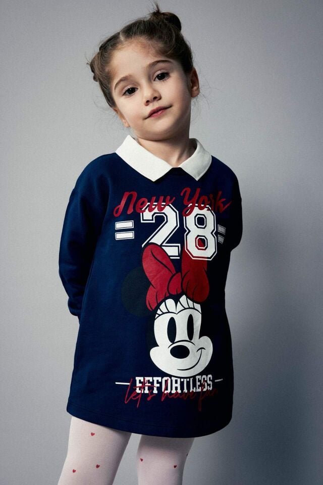 Kız Bebek Disney Mickey & Minnie Uzun Kollu Elbise