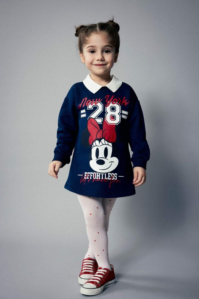 Kız Bebek Disney Mickey & Minnie Uzun Kollu Elbise