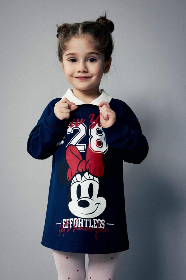 Kız Bebek Disney Mickey & Minnie Uzun Kollu Elbise