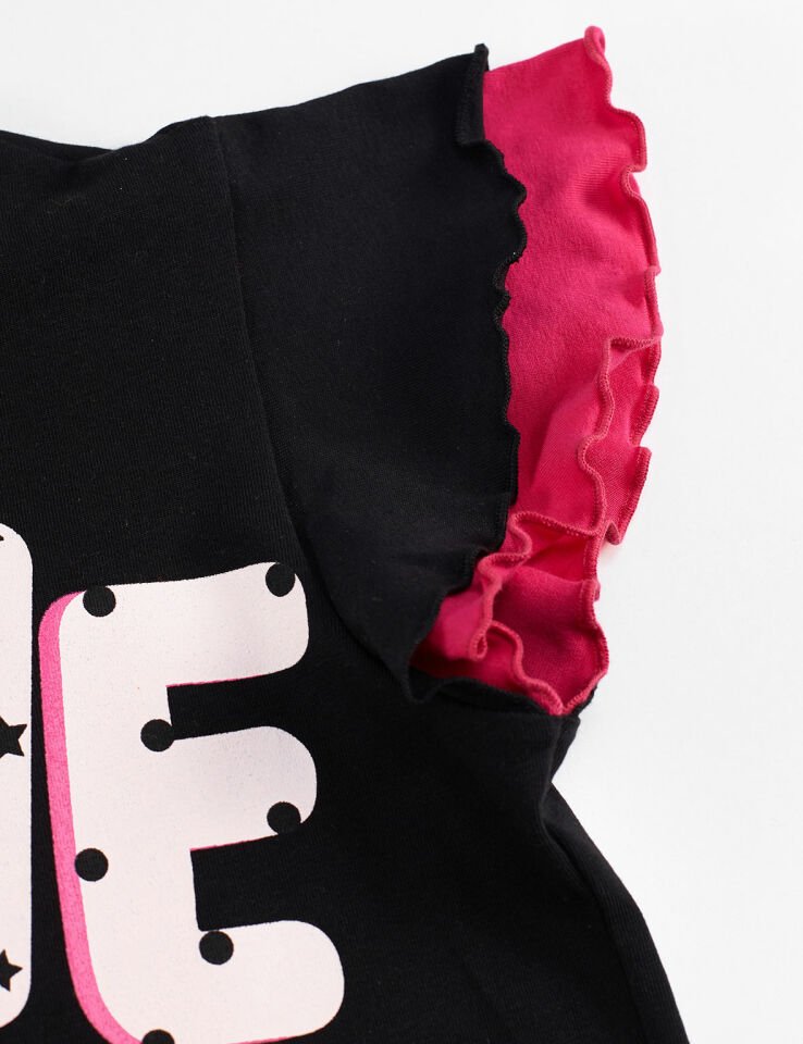 Bunny Fun Kız Çocuk T-shirt Tayt Takım 5 Y - Pembe Siyah