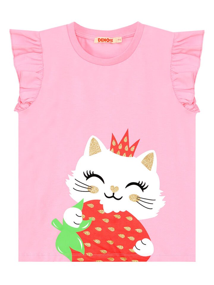 Çilek Kız Çocuk T-shirt Tayt Takım