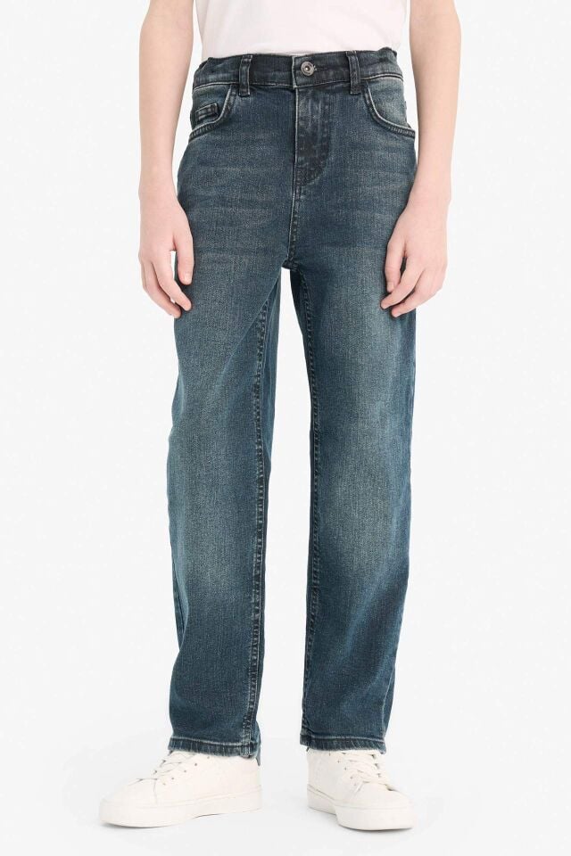 Erkek Çocuk Straight Fit Düz Paça Jean Pantolon