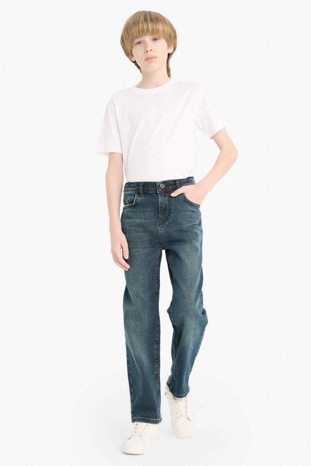 Erkek Çocuk Straight Fit Düz Paça Jean Pantolon