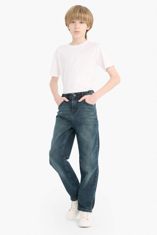 Erkek Çocuk Straight Fit Düz Paça Jean Pantolon
