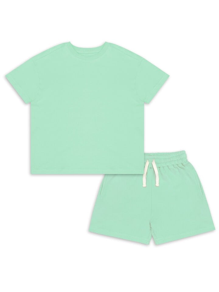 Oversize Mint Unisex T-shirt Şort Takım