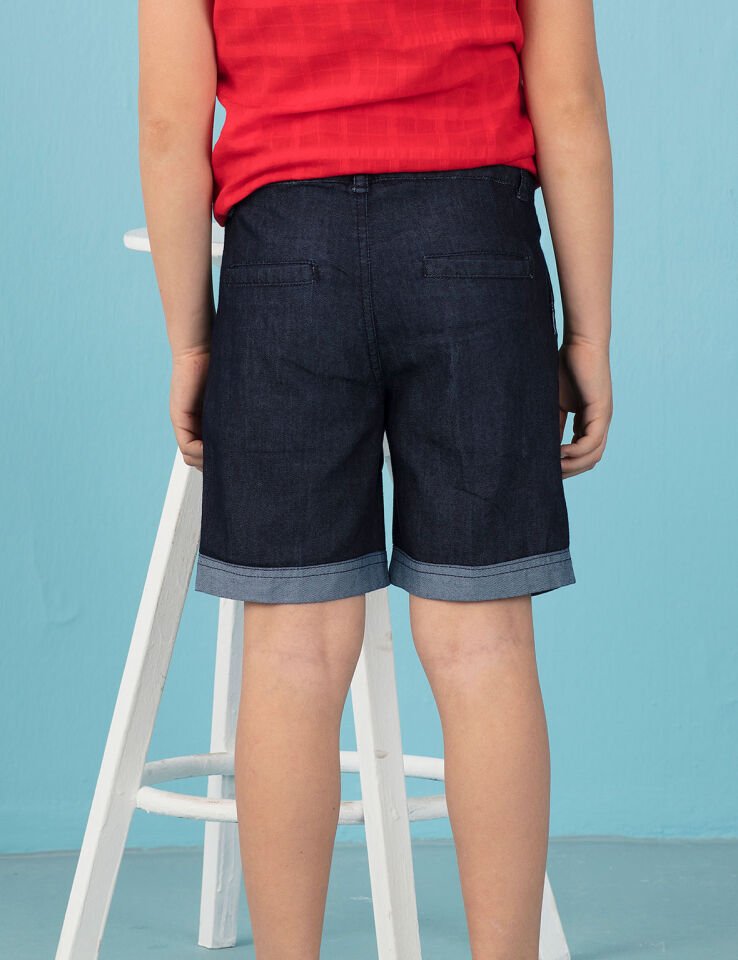 Duble Paça Erkek Çocuk Denim Şort 7 Y - Lacivert
