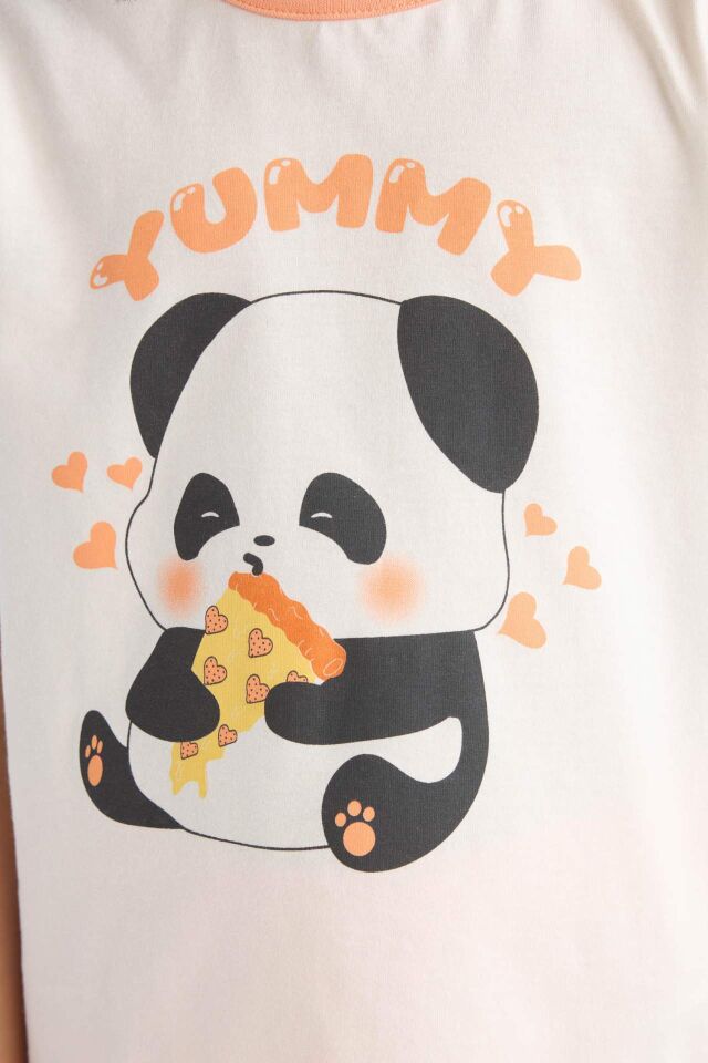 Kız Çocuk Pijama Takımı Kısa Kollu Pijama Üstü Esnek Belli Şort Pijama Altı