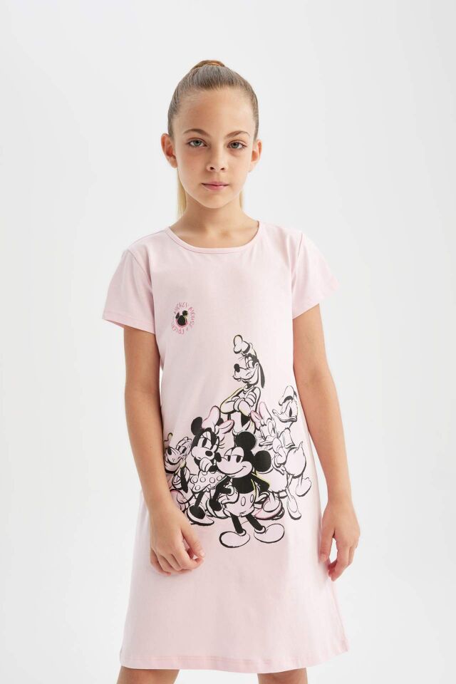 Kız Çocuk Disney Mickey Mouse &Friends Kısa Kollu Elbise