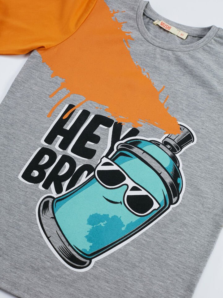 Hey Bro Erkek Çocuk Çocuk T-shirt Pantolon Takım 4 Y - Siyah, Gri