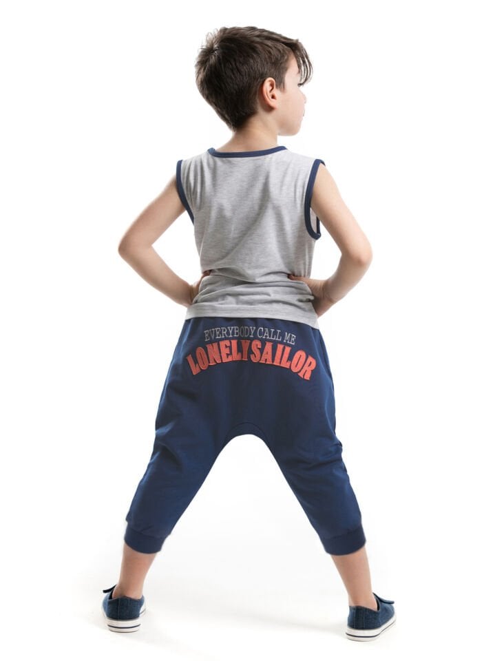 Çapalı Erkek Çocuk T-shirt Kapri Şort Takım