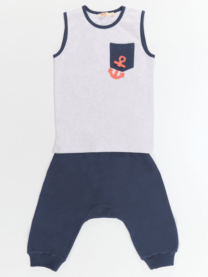 Çapalı Erkek Çocuk T-shirt Kapri Şort Takım