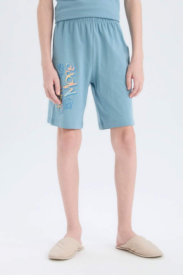 Erkek Çocuk Pijama Takımı Baskılı Kısa Kollu Üst Şort