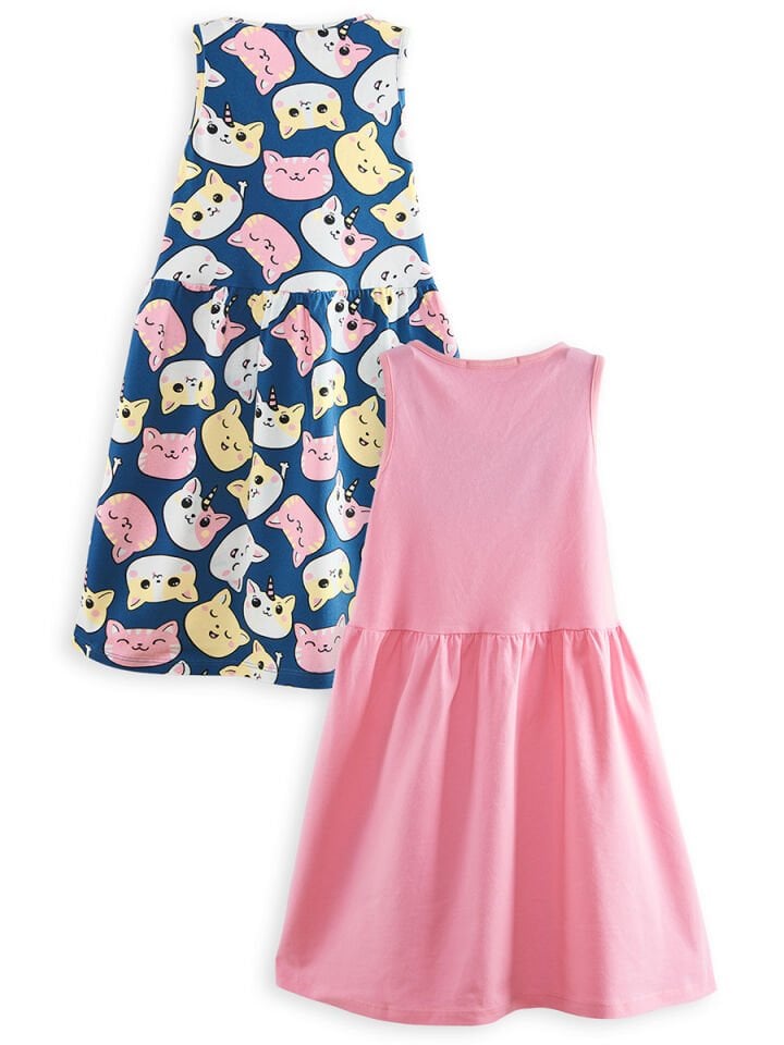 Sevimli Kediler Kız Çocuk 2'li Elbise