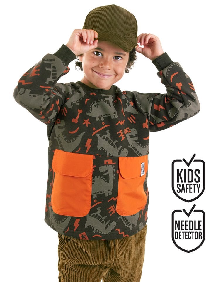 Kaykay Dino Erkek Çocuk Kahverengi Sweatshirt