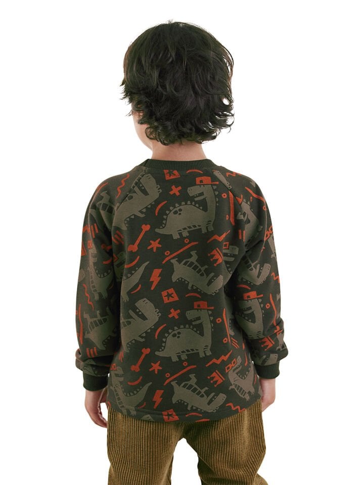 Kaykay Dino Erkek Çocuk Kahverengi Sweatshirt