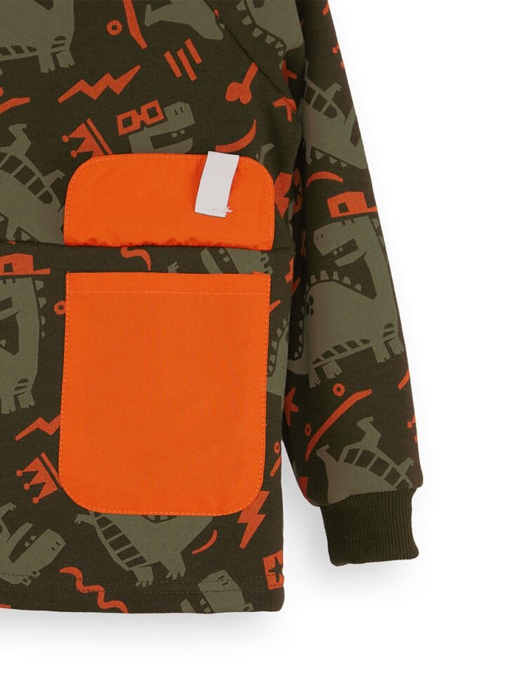 Kaykay Dino Erkek Çocuk Kahverengi Sweatshirt