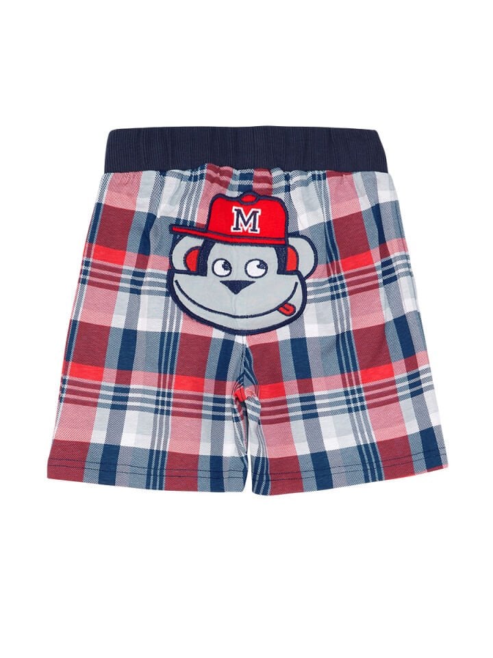 Monkey Ekose Erkek Çocuk T-shirt Şort Takım