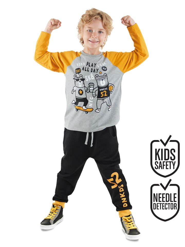 Play Allday Erkek Çocuk T-shirt Pantolon Takım 8 Y - Gri