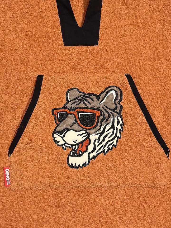 Kiremit Tiger Erkek Çocuk Panço Bornoz