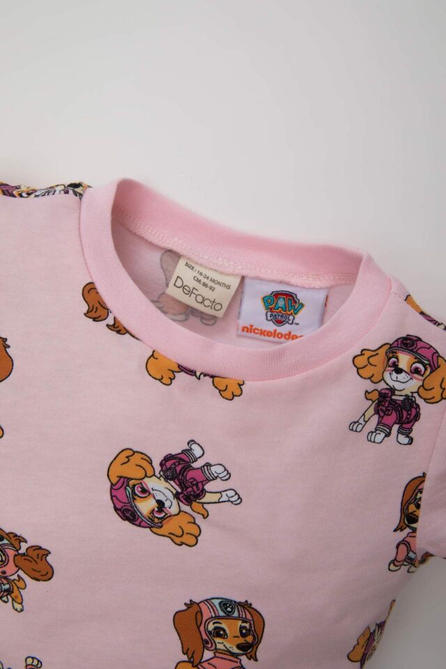 Kız Bebek Pijama Takımı Paw Patrol Kısa Kollu Üst Penye Şort