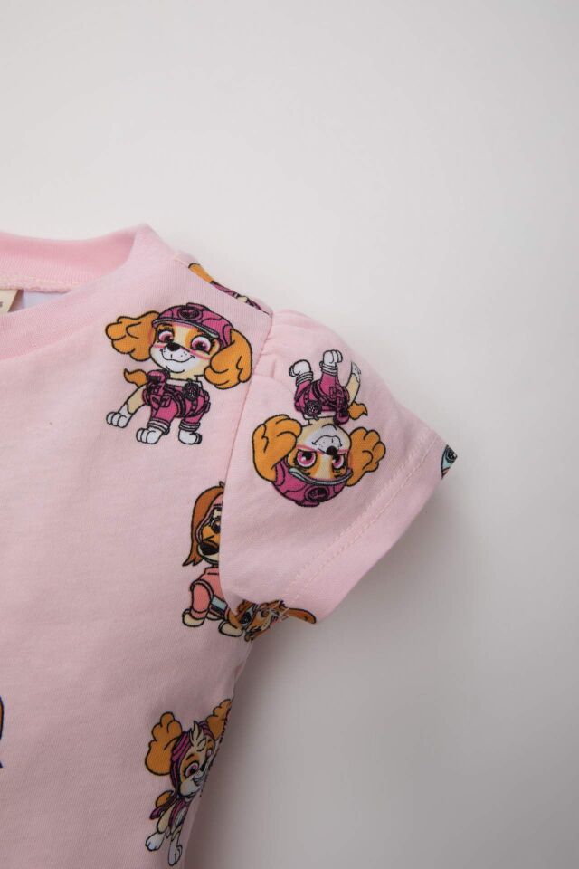 Kız Bebek Pijama Takımı Paw Patrol Kısa Kollu Üst Penye Şort