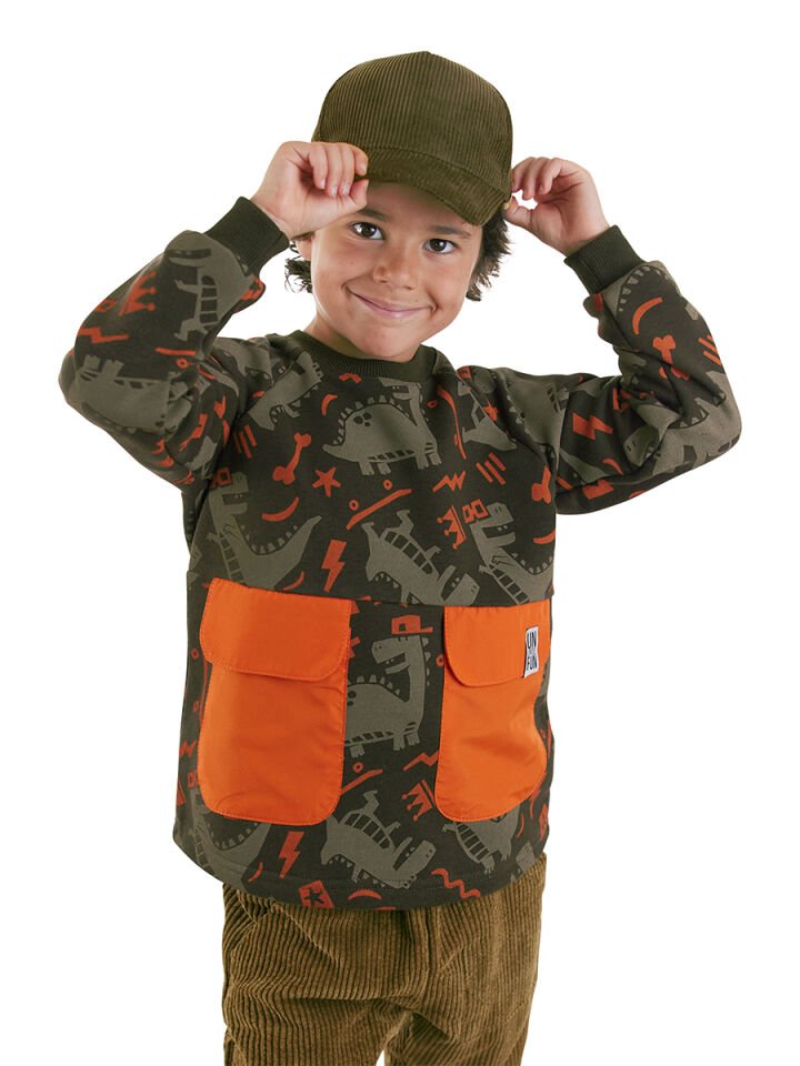 Kaykay Dino Erkek Çocuk Kahverengi Sweatshirt 4 Y - Kahverengi