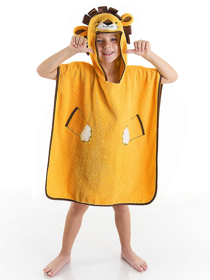 Aslan Erkek Çocuk Havlu Panço 7-8 Y - Sarı