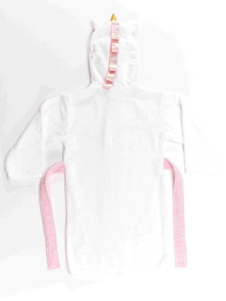 Unicorn Kız Çocuk Bornoz 3-4 Y - Beyaz