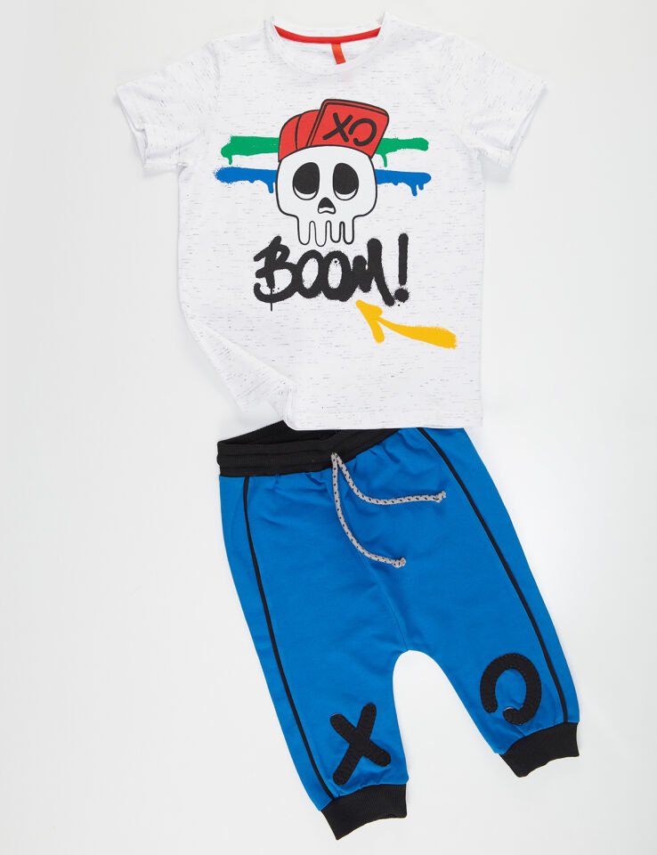 Xo Boom Erkek Çocuk T-shirt Kapri Şort Takım