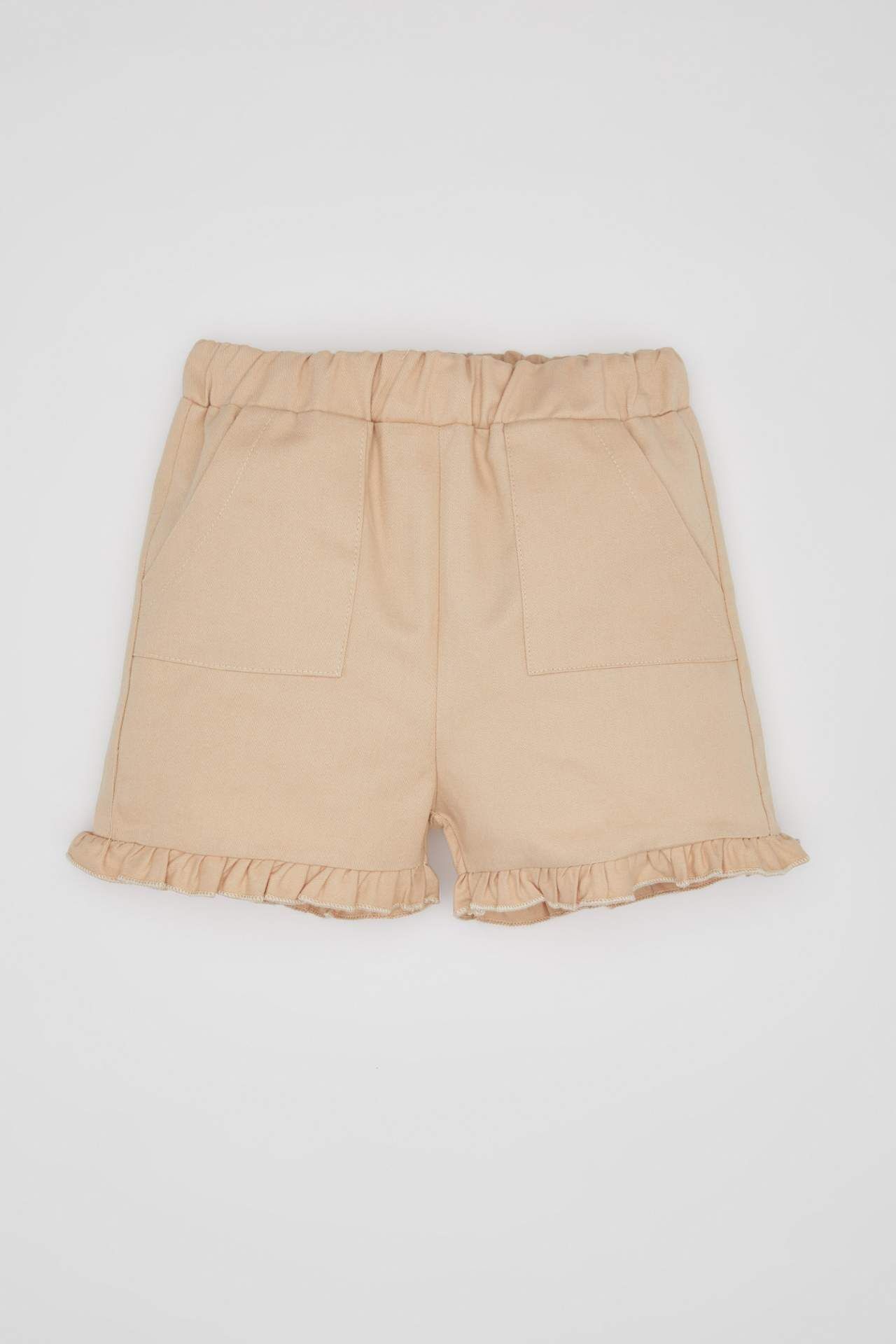 Kız Bebek 3'lü Takım Twill Kumaş Şort Uzun Kolu Bluz Külotlu Çorap