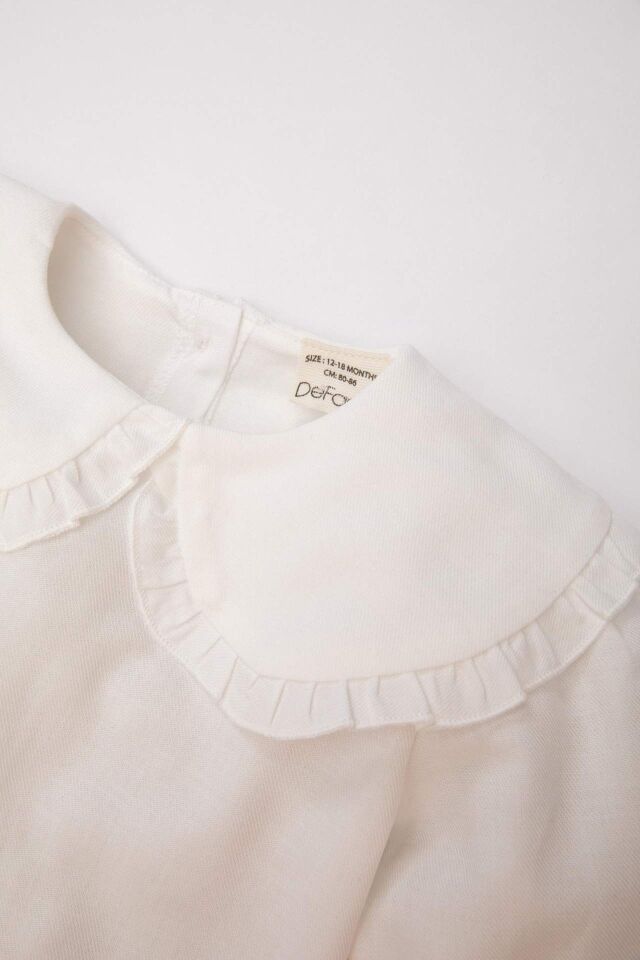 Kız Bebek 3'lü Takım Twill Kumaş Şort Uzun Kolu Bluz Külotlu Çorap