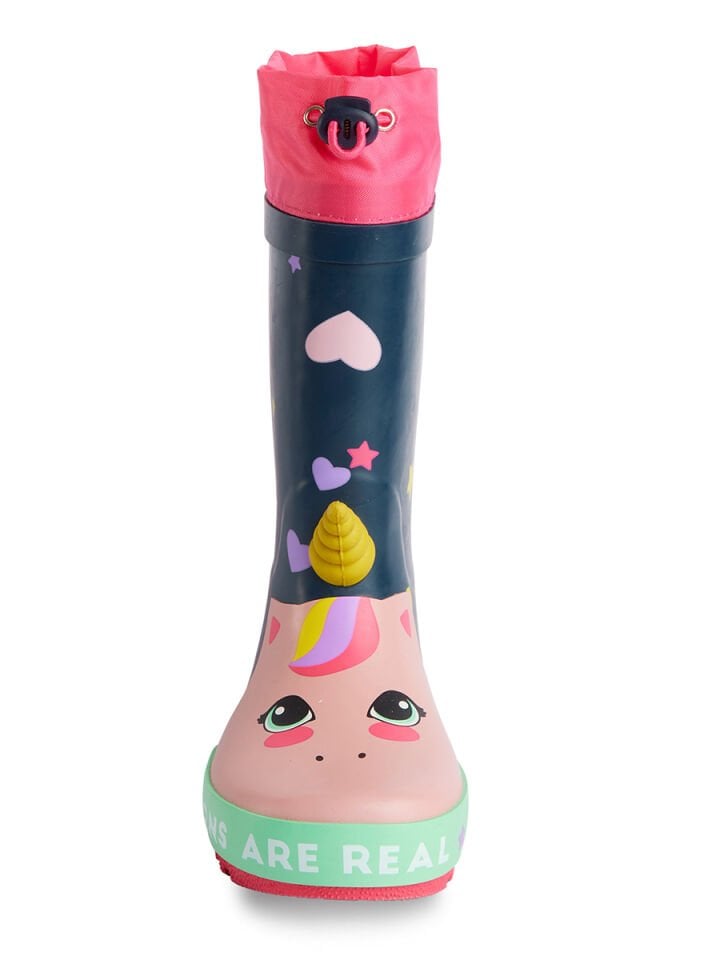 Kalpli Unicorn Kız Çocuk Lacivert Yağmur Botu 34 N - Lacivert, Pembe