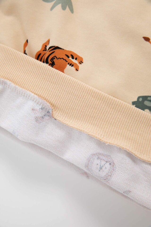 Erkek Bebek Bisiklet Yaka Baskılı Sweatshirt