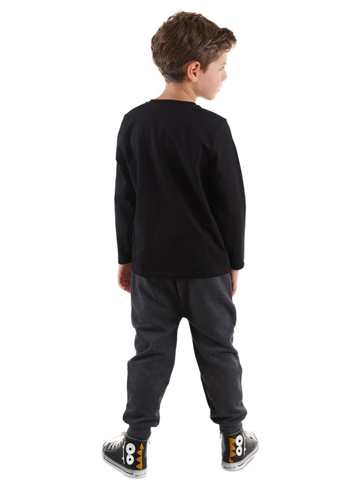 Kaplan Erkek Çocuk T-shirt Pantolon Takım 10 Y - Siyah