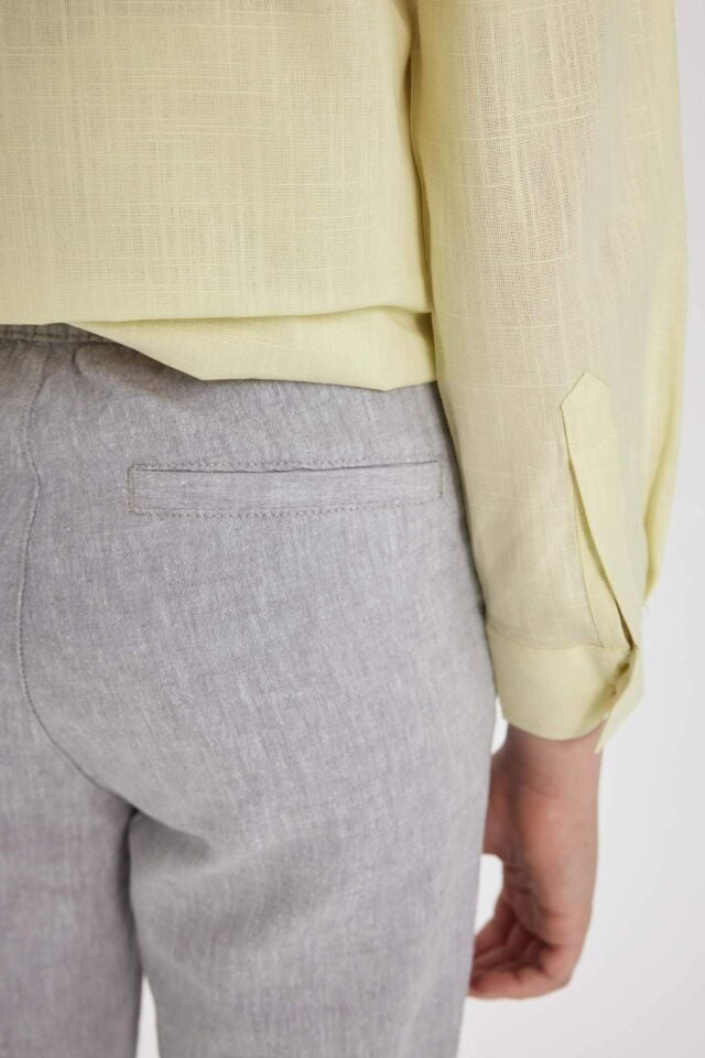 Erkek Çocuk Standart Paça Keten Karışımlı Pantolon