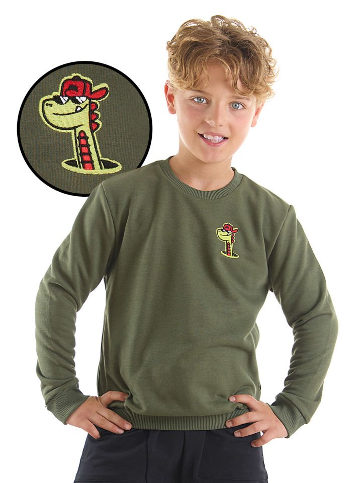 Dino Erkek Çocuk Haki Sweatshirt 5 Y - Haki