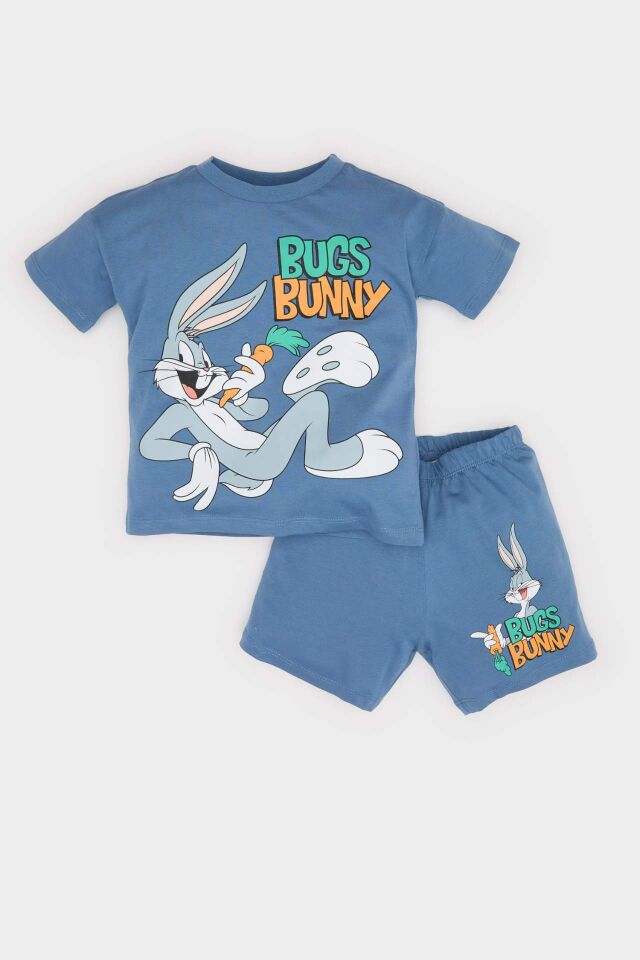 Erkek Bebek Looney Tunes 2'li Takım Kısa Kollu Tişört Şort