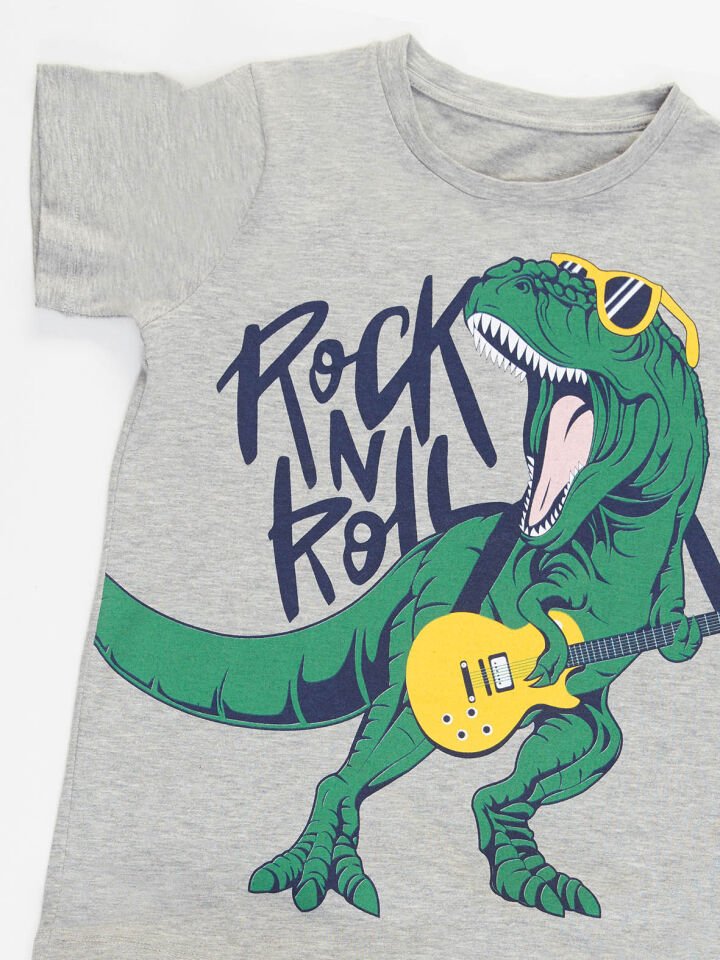 Rock Dino Erkek Çocuk T-shirt Şort Takım