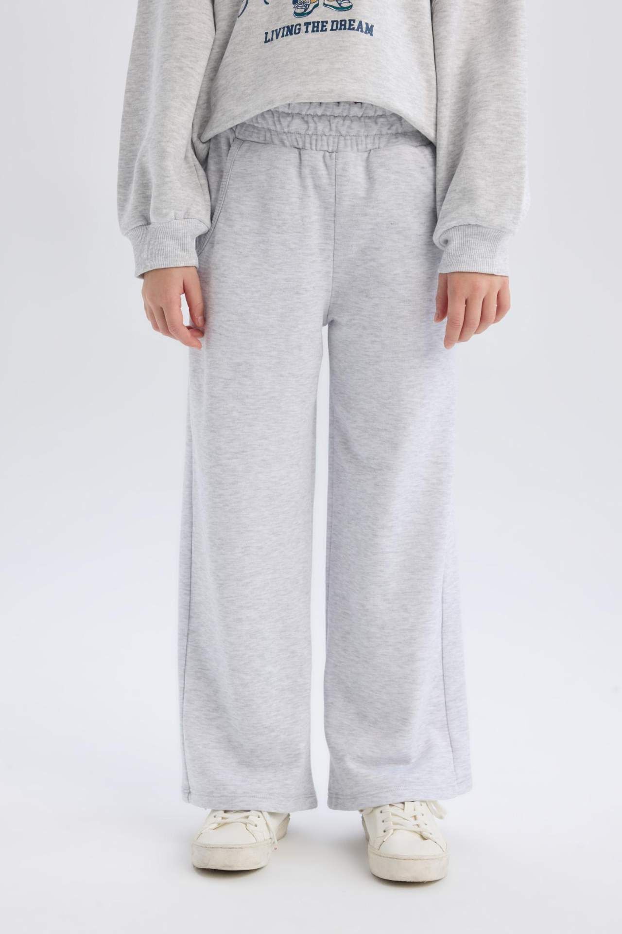 Kız Çocuk Wide Leg Geniş Paça Cepli Eşofman Altı